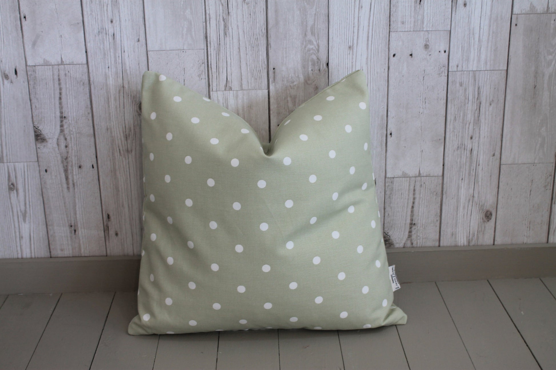 Sage Dotty Cushion 14" x 14" Scatter Cushion-Throw Cushion Polka Dot Cushion -Shabby Chic-cottage chic-Decorative pillow - Scatter pillow,