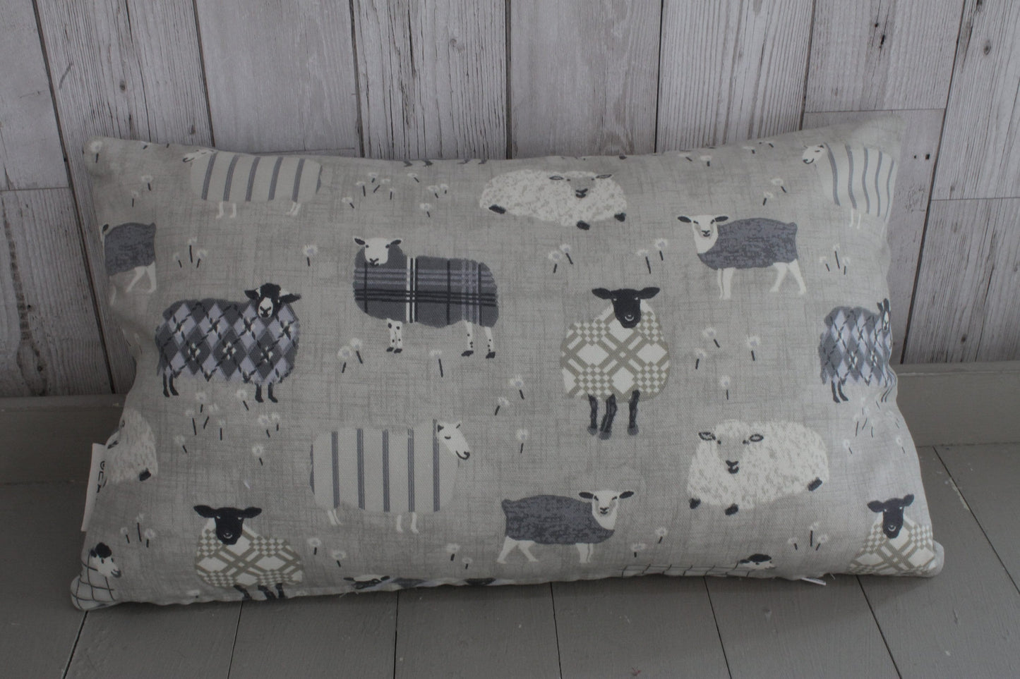 Grey woolly sheep jumper cushion-Lumbar Cushion-Decorative cushion cover scatter pillow-Throw cushion