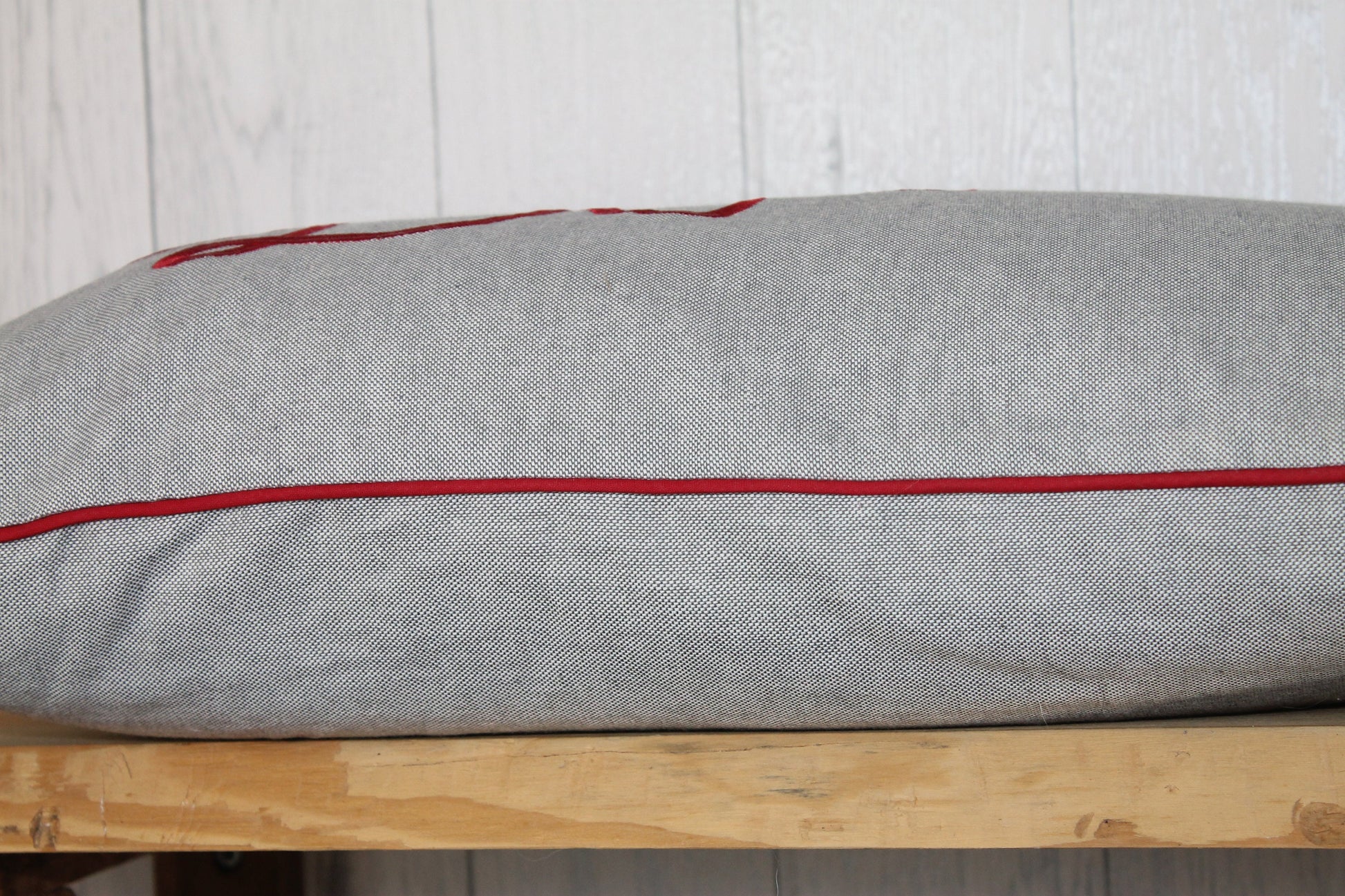 Home Cushion Grey and Red Cushion, New Home Gift ,Piped Cushion Cover, Gift For Friend,Cushion Cover