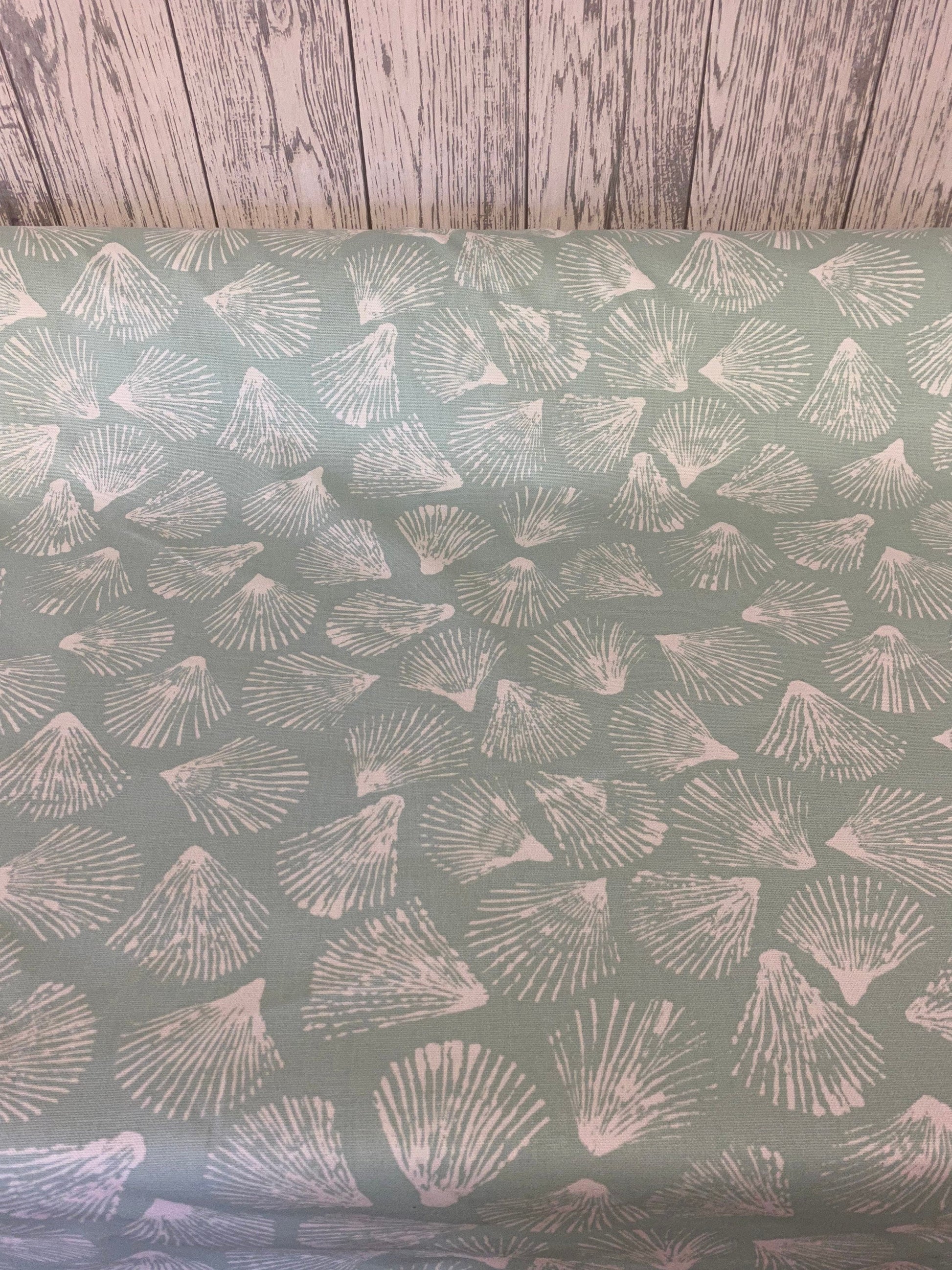 Duck egg seashell fabric - nautical fabric - Roman blind making -curtain making -fabric by the meter 100% cotton