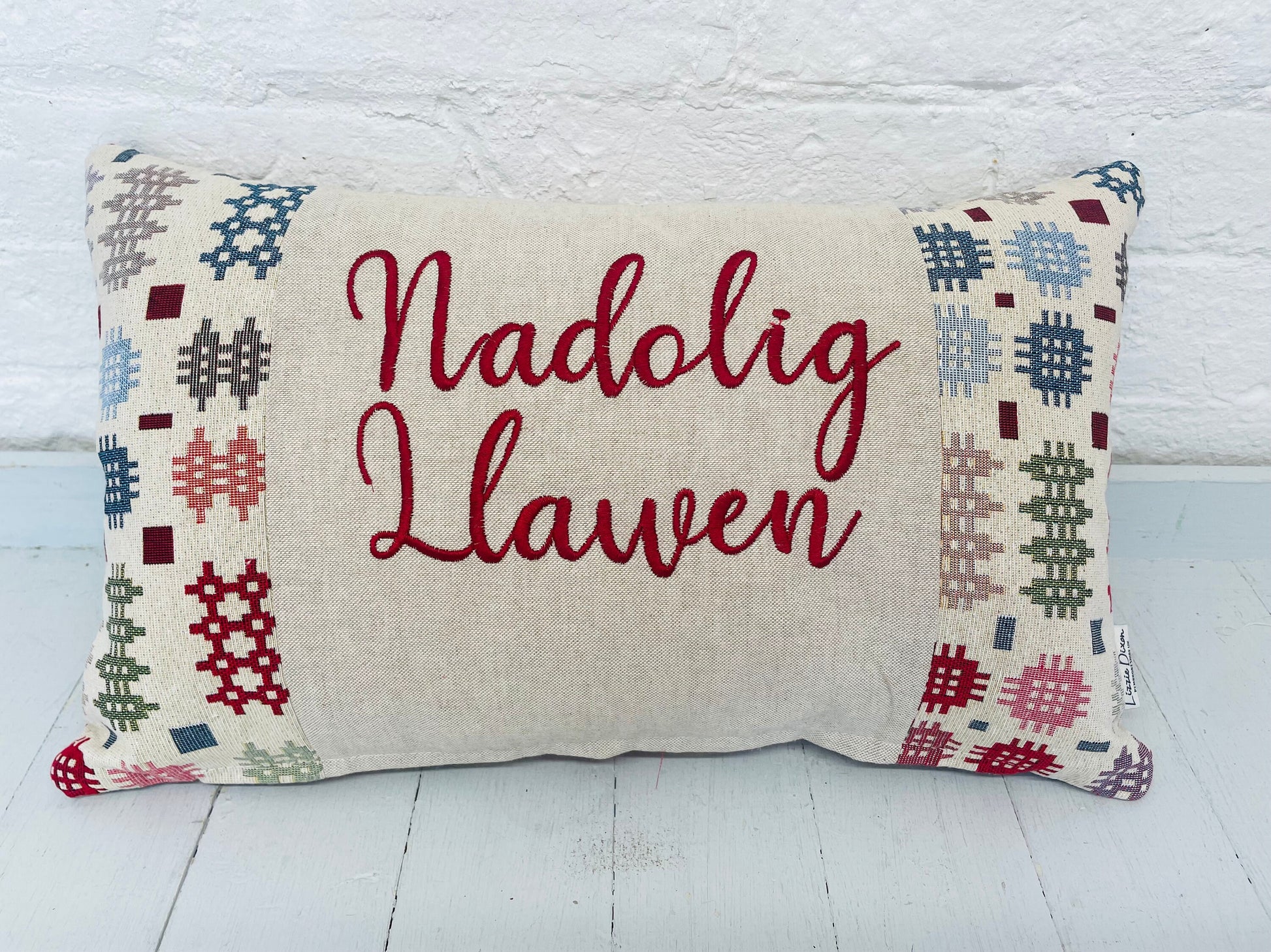 Nadolig Llawen Christmas Cushion- welsh Blanket style cushion cushion